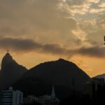 christ the redeemer, rio de janeiro, sunset