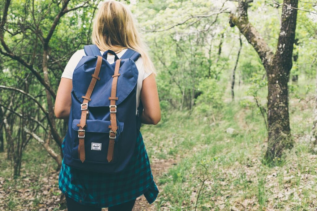 backpack, bag, woman