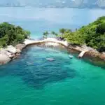 Aerial shot of a lagoon