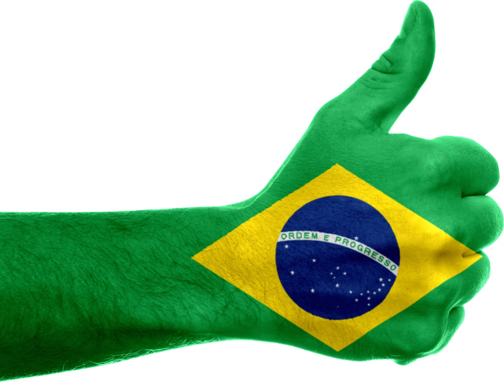 brazil, flag, hand, thumbs up, brazil flag, sport, country, symbol, patriotism, patriotic, national, soccer, fingers