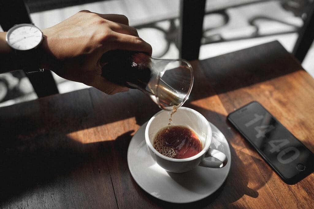 coffee, cafe, coffee cup, to drink, brown, hot, aroma, caffeine, cup, table, mocha, roasted, dark