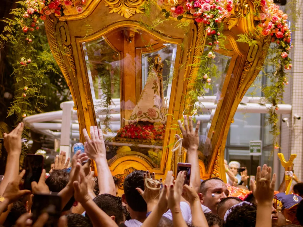 People during the cirio de nazare procession in brazil