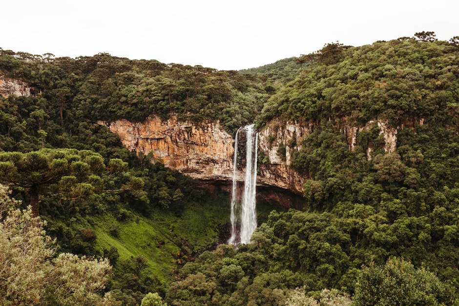 Caracol Falls basalt cliffs Canela Brazil