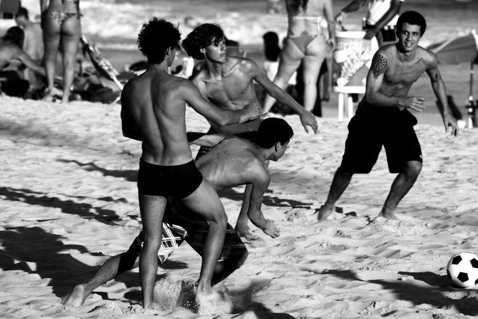 Crowd celebrating on Copacabana beach
