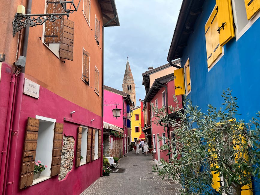 colorful street in Praia do Forte village