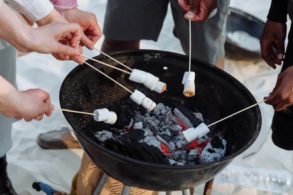 Queijo coalho grilling on beach