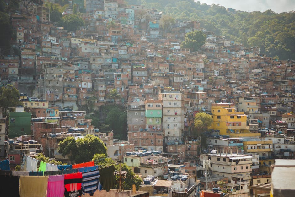 colorful favela houses Rio de Janeiro