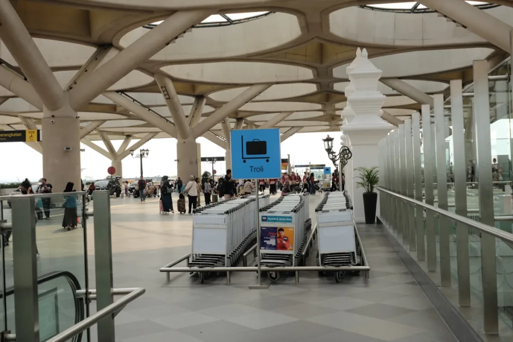 GRU airport departure hall with passengers