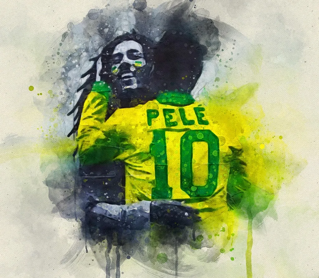 bob marley, pele, pelé, soccer, football, reggae, music, artist, player, sports, love, bob, marley, sing, song, history, brazil, 10, life, king, jamaica, jah, brother, friends