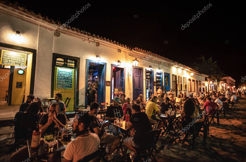 Nightlife in the Historic Center of Paraty, Brazil