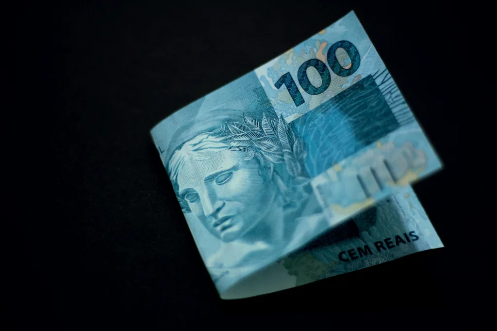 Paper money on black surface