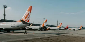 White and orange airliners