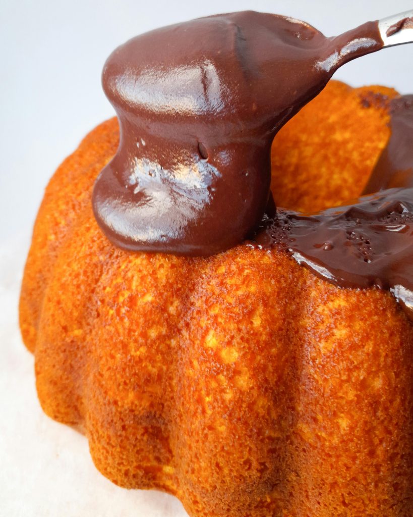 Chocolate on cake