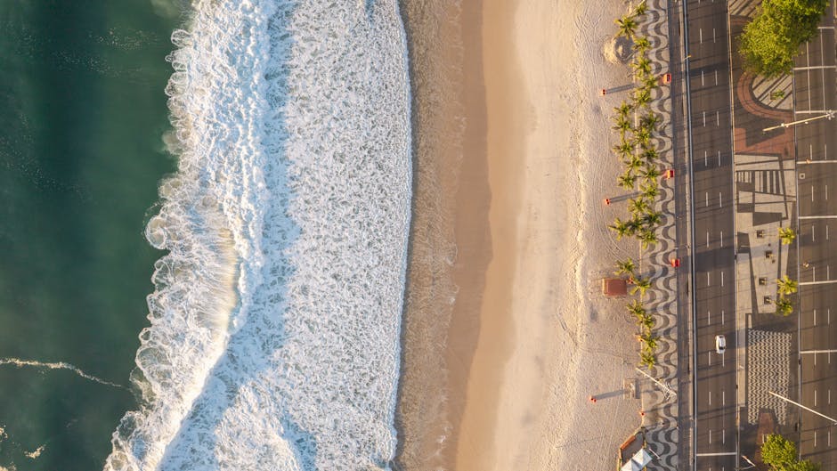 Copacabana beach boardwalk inside Brazil