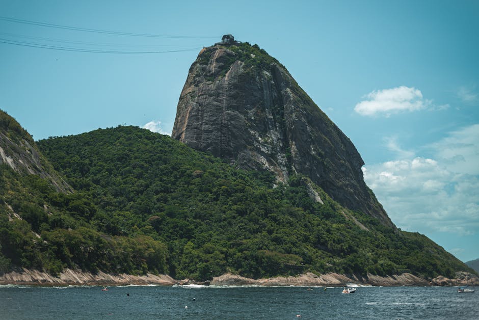 Rio de Janeiro mountains coastline inside Brazil