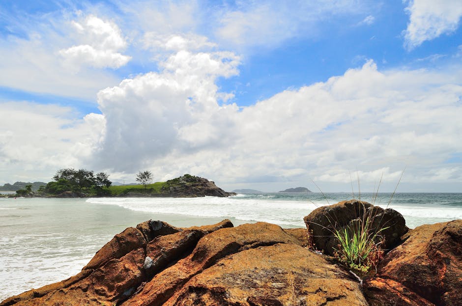 tropical island ocean waves inside Brazil