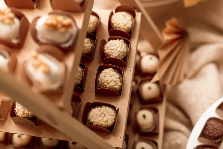 cheese bread, chocolate truffles inside Brazil