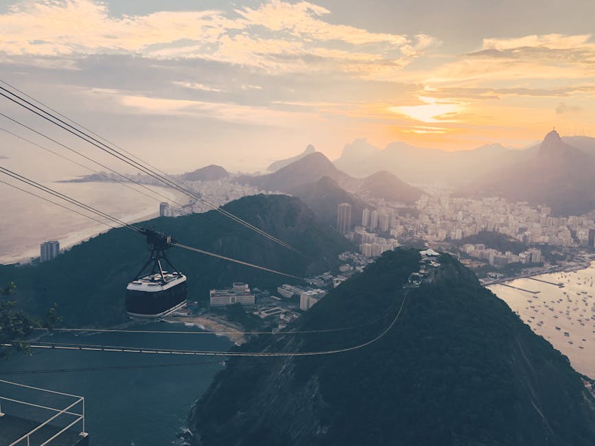 sugarloaf cable car overlooking bay