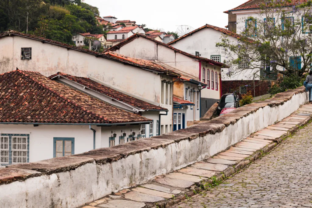 cobblestone street colonial houses only in Brazil