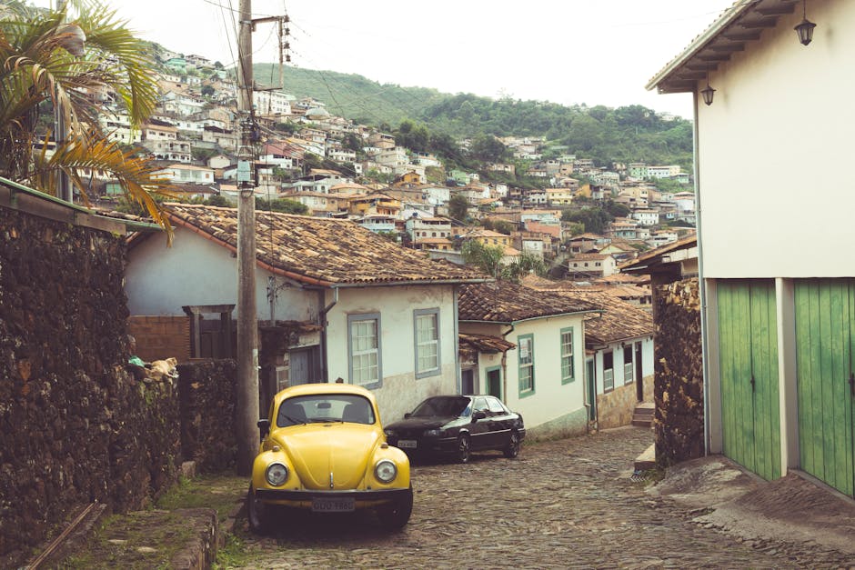 colonial Ouro Preto hill street in Brazil