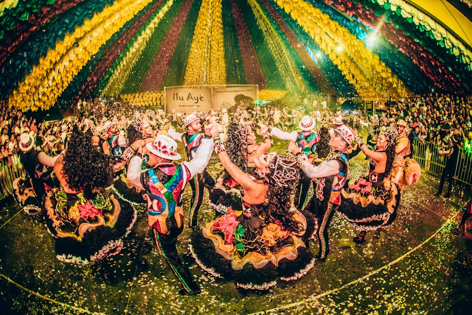 quadrilha dancers in costume in Brazil