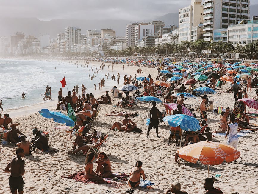 ipanema beach rainbow flags brazil
