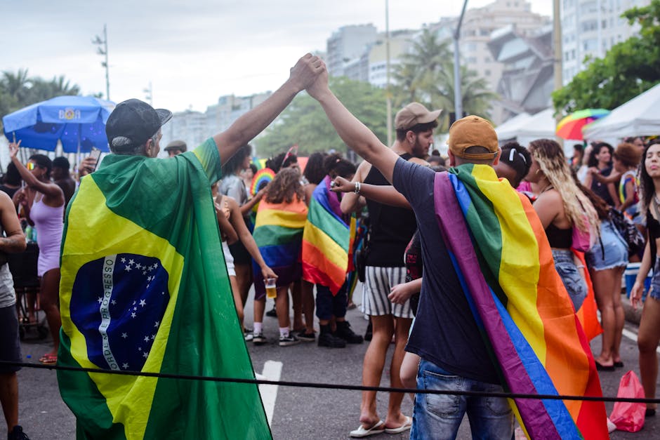 Copacabana beach Pride crowd in Brazil