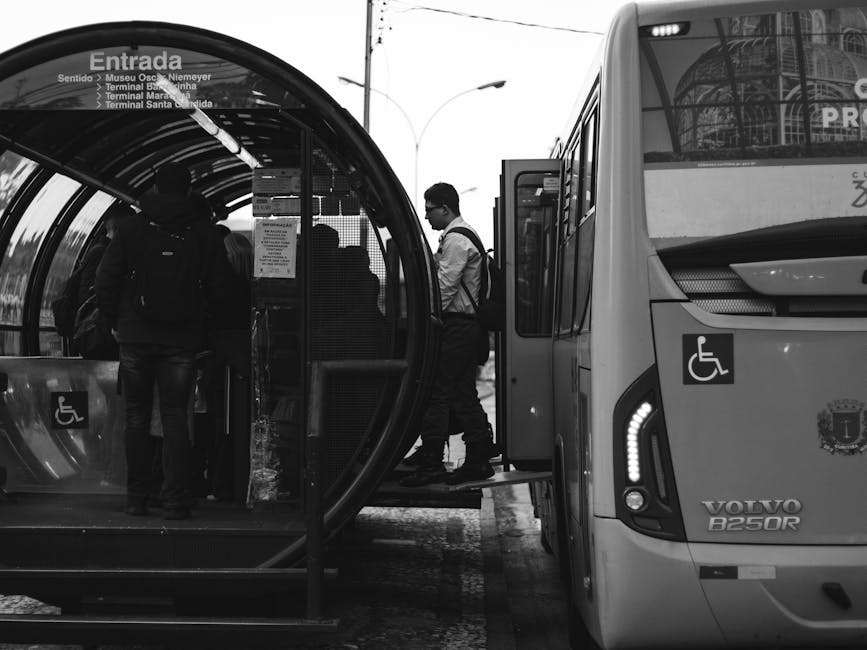 person boarding wheelchair urban bus