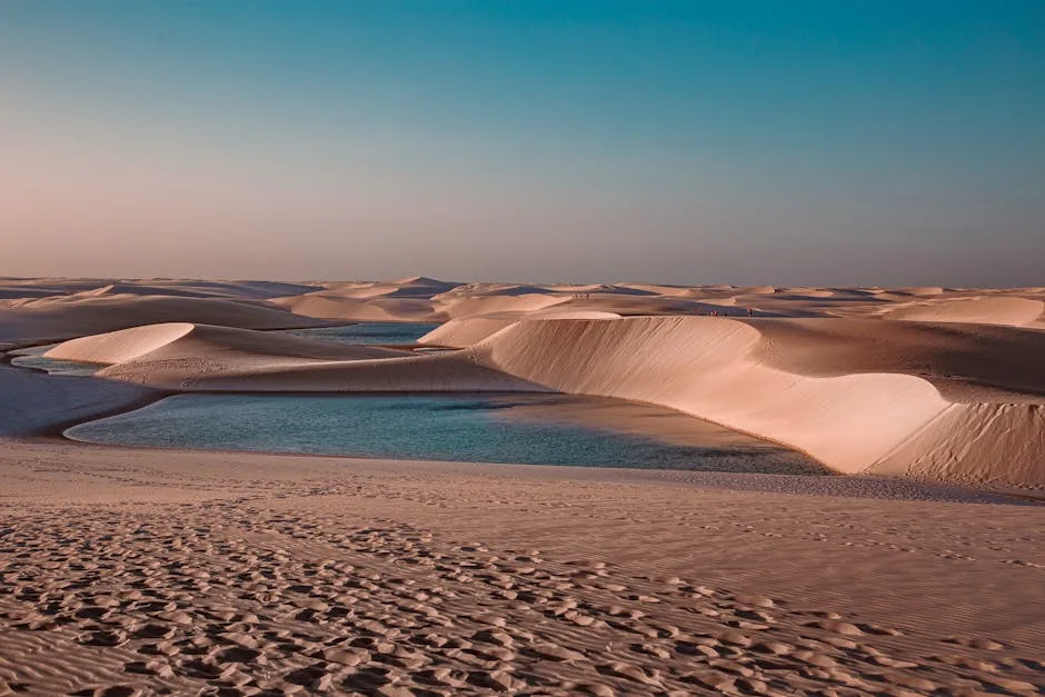golden sand dunes sunrise in Brazil