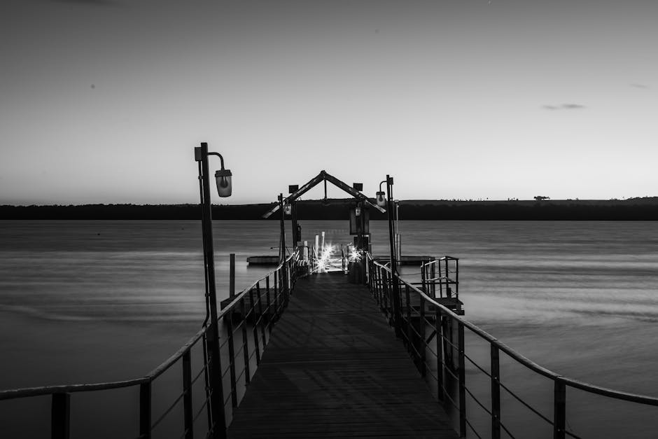rustic riverside lodge dock sunset in Brazil