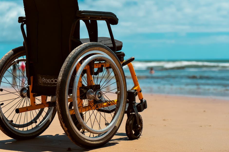 wheelchair wooden beach walkway brazil