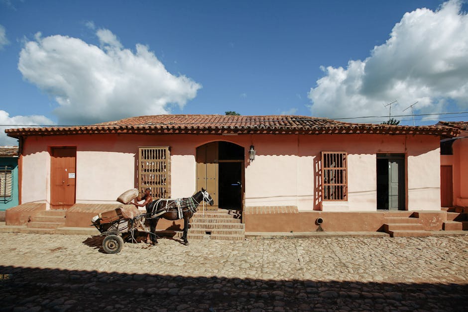farmhouse porch with coffee sacks in Brazil