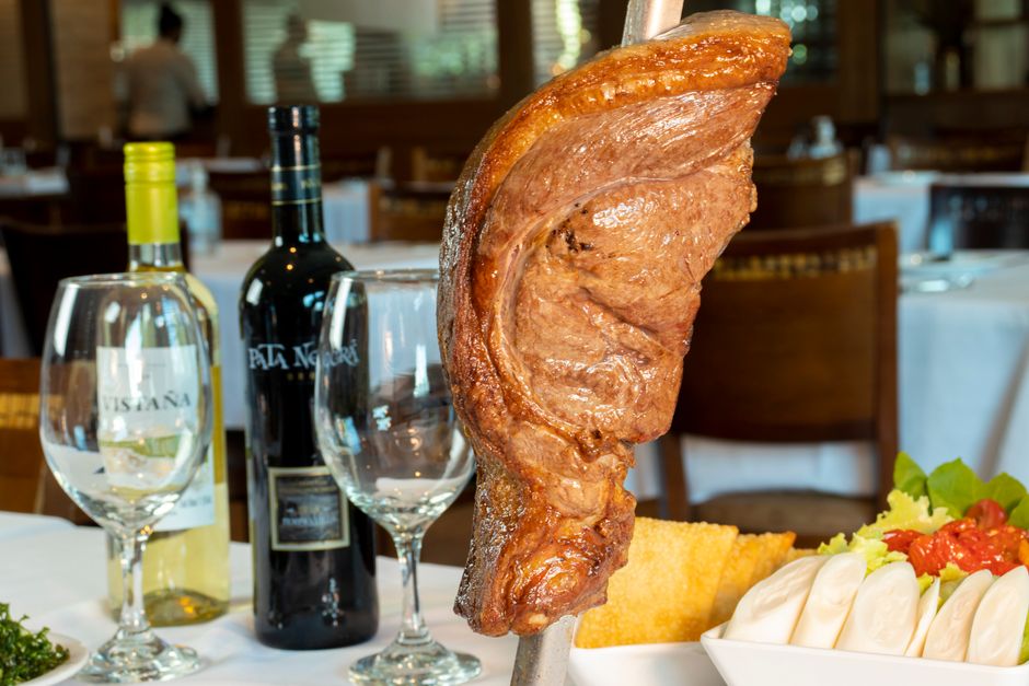 Sao Paulo rodizio meat table in Brazil