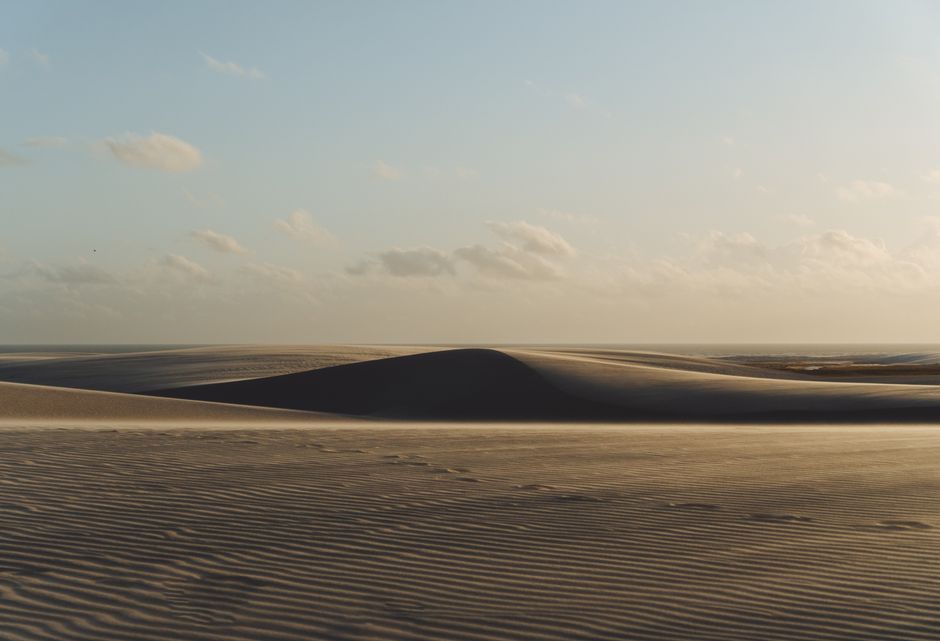 sunset dune Jericoacoara silhouette in Brazil