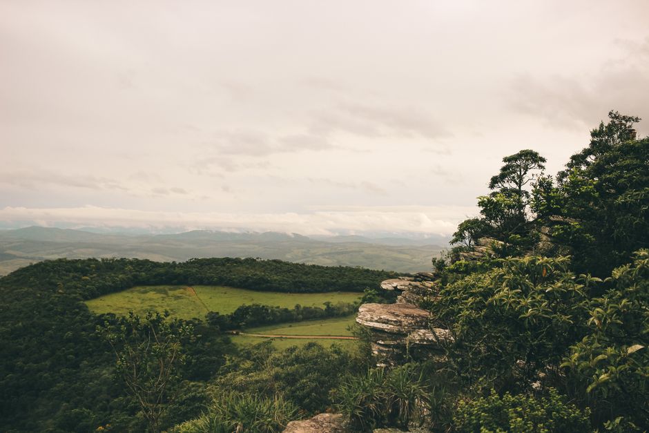 hikers rocky plateau viewpoint brazil