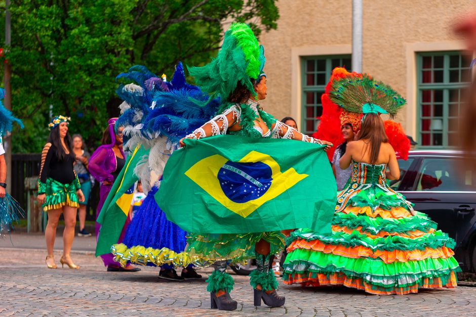 colorful samba school parade costumes in Brazil