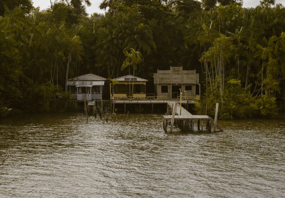 remote Amazonian river ferry dock in Brazil