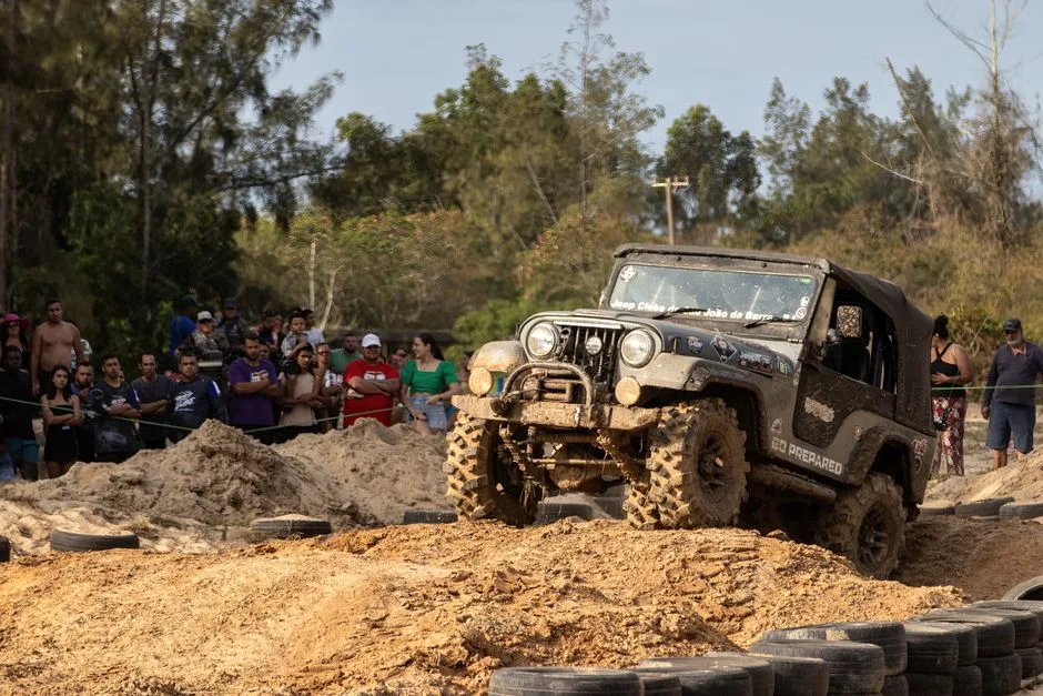 jeep crossing wooden bridge Pantanal in Brazil