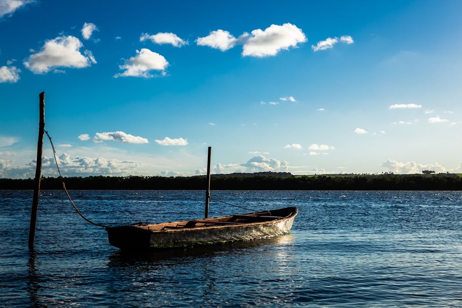 boat exposed river sandbank brazil