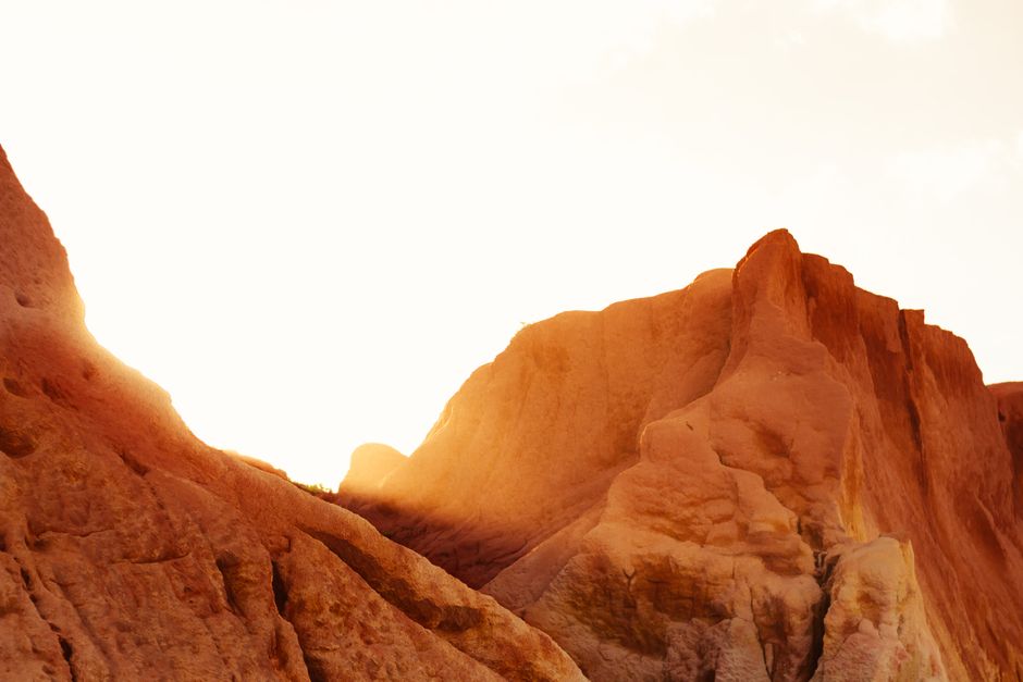 guided hike among sandstone cliffs in Brazil