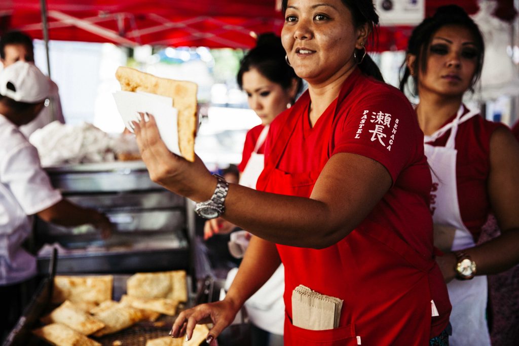 street food vendor São Paulo market in Brazil