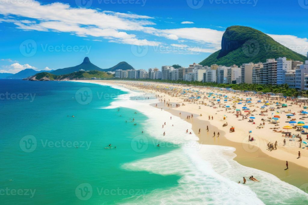 Copacabana beach spring morning in Brazil