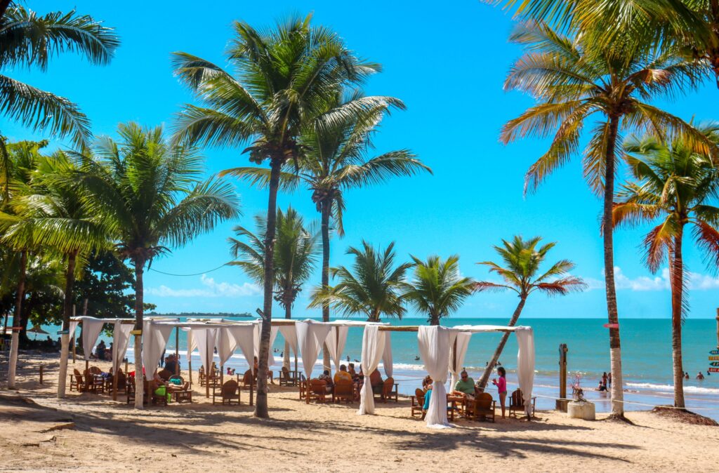 Porto Seguro beachfront party bars in Brazil